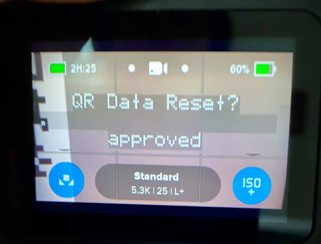 GoPro Labs reset confirm reset completed