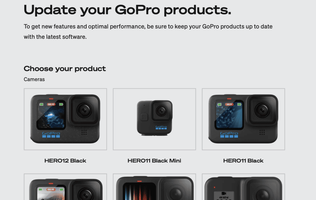 Actualiza tus productos GoPro